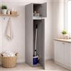 Dmora Armadio Multiuso 2 Ante Banksia 35x195h cm Grigio 3 Ripiani 2 Ante, Ideale per Lavanderia Made in Italy