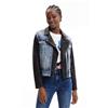 Desigual, Giacca jeans ibrida Mickey Mouse, Donna, Blu, L