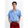 Desigual, Camicia corta in cotone stampata, Uomo, Cotone, Blu, L