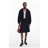 Desigual, Cappotto trapuntato con cuori, Cotone, Nero, L