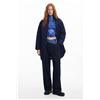 Desigual, Cappotto imbottito lungo, Poliestere, Blu, L