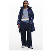 Desigual, Cappotto imbottito lungo iridescente, Donna, Blu, M