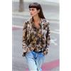 Desigual, Blazer floccato, Donna, Poliestere, Nero, M