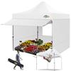 COBIZI Tenda a baldacchino pop-up con tenda e pareti laterali, resistente e commerciale, 10 x 10 FT, impermeabile, UPF 50+, per esterni, feste, mercati (bianco)