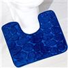 Reyox Tappetino per WC a Forma di U in Microfibra Antiscivolo Assorbente, Tappeto Bagno a Pelo Corto Lavabile blu reale 50 x 60 cm
