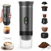 VHV Caffettiera portatile 3 in 1,ricaricabile caffettiera portatile da viaggio, 12 V, macchina da caffè espressa per capsule, caffè macinato, per campeggio, viaggi, ufficio, auto, casa (grigio)