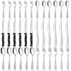 Wexeva Set Posate Acciaio Inox 36 Pezzi per 6 Persone, 6 Forchette, 6 Forchette da Dolce, 6 Coltelli, 6 Cucchiai, 6 Cucchiaini e 6 Coltelli da Carne, Lavabile in Lavastoviglie
