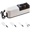 Generico Affilacoltelli Elettrico 5 in 1, Affilacoltelli Professionale con Meule Diamantate per Affilatura Grossolana e Finitura - Per Coltelli a Lama Dritta, Forbici, Cucina. Alimentazione USB