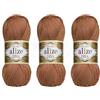 Alize Diva Filato a mano 100% Microfibra Acrilica Filato Alize Diva Effetto Seta Crochet Artigianato Pizzo Artigianato Lotto di 3 matasse 300 gr Colore 261 - Rosso Marrone
