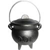 ulafbwur Pentola da strega per Halloween, con coperchio, resistente al calore, portatile, per bruciare incenso, mini calderone in ghisa, decorazione per feste B