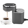 ARBGO Macchina da caffè 2 in 1 piccola, 150 ml, macchina da caffè portatile, calda istantanea, 15 bar, temperatura regolabile, macchina da caffè girevole, per campeggio, indoor, ufficio