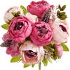FiveSeasonStuff Grande Bouquet di di Seta Peony e Ortensie Artificiale Fiori Stile Europeo, Ideale per Matrimoni, Sposa, Partito, Casa, Studio Décor Fai da Te (Rosa Misti)