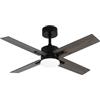 ABRILA Ventilatore DC Talco 20W Nero 4 Pale Nero/Grigio