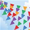 DOJoykey 100M Bandierine, Gagliardetto multicolore con 200 bandierine triangolari, Bandierine in tessuto di nylon per compleanni, matrimoni, attività all'aperto e al chiuso, decorazioni per feste