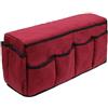 Homefurnishmall Organizer per bracciolo del divano e della sedia, antiscivolo, con supporto per telecomando, impermeabile, con 12 tasche per libri e bicchieri (rosso vinaccia)