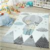 TT Home Tappeto per bambini a effetto 3D con taglio sagomato con animali della giungla e motivo con palloncino in crema, Colore:Crema, Dimensione:120x170 cm