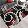 Mazovia Tappeto Salotto Moderno Pelo Corto - Tappeti Soggiorno Turchi Originali - Tappeti Camera da Letto - Tappeti Salotto Grandi Dimensioni - Grigio Rosso - 120x170 cm