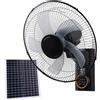 Generic Ventilatore da Parete Esterno da 16 con Pannello Solare, Sistema di Raffreddamento Impermeabile con Telecomando, 5 Pale/3 Velocità/Ventilatore Oscillante a 90°, per Camera da Letto, Casa, Campeggio,