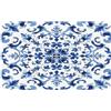 Ginfult Tappetino da bagno con piastrelle floreali blu e bianche, 50 x 80 cm, assorbente, antiscivolo, tappetino da bagno in diatomacea per ingresso