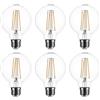 SD LUX G80 E27 Vintage Globe Decorative Edison Lampadine LED (non dimmerabili) 8W 1000lm (Equi. 100W), CRI>90, 2700K bianco caldo (6, G80-trasparente)
