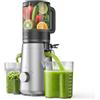 SMALLHOO Spremiagrumi con grande riempimento da 14,7 cm (5,8 pollici), pressatrice a freddo per frutta e verdura intera, facile da pulire, alta resa del succo