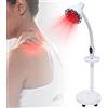 Begoniape Lampada a infrarossi 8 - 70 ℃, altezza regolabile, lampada a luce rossa con ruote, luce infrarossa, 275 W, funzione temporizzazione, per alleviare il dolore