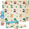 Babify Dino - Tappetino da gioco per bambini, in schiuma spessa, morbido e atossico, senza BPA, tappetino da gioco reversibile antiscivolo per bambini, tappetino da gioco in schiuma facile da pulire