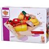 Eichhorn 100003731 - Tagliere con varie parti in legno da tagliare, 8 pezzi, 25 x 14 x 3,5 cm, multicolore, 25 x 14 x 3,5 cm