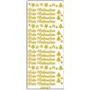 Ursus 59300059 - Adesivi creativi, Motivo: Buon Natale 1, Oro, 5 Fogli, autoadesivi, Ideali per Creare Biglietti e Decorare Regali, Fogli Adesivi Circa 10 x 23 cm