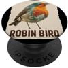 Robin Bird Outfit Costume da uccello carino per gli amanti dei pettirossi PopSockets PopGrip Adesivo