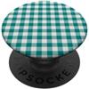 Preposh Teal Bianco Gingham Estetica Preppy Girly Moda Trendy PopSockets PopGrip Adesivo