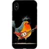 Rocking Robin Bird Outfit Custodia per iPhone XS Max Punk Robin Bird Costume con chitarra elettrica per gli amanti del Rockstar