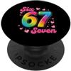 Maglietta Meme Divertente 67 Sei Sette 6 67 Sei Sette 6-7 Dolce Brainrot Italiano Meme Per Bambini PopSockets PopGrip Adesivo