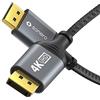 Sonero Cavo Sonero® 4K DisplayPort 1.2, da DisplayPort maschio a DisplayPort maschio, 4K 60Hz, 2K 144Hz, rivestimento in cotone, grigio/nero, 1 metro