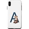 Timowo Studio Custodia per iPhone XS Max Lontra Con Libro Lettera A