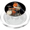 Robin Bird Outfit Divertente pettirosso con gli occhiali con effetto tamburi a dondolo PopSockets PopGrip per MagSafe