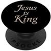 Christian Scripture Inspirational Bible Gesù è il re cristiano Fede religiosa Tipografia Adorazione PopSockets PopGrip Adesivo