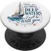 Deep Waters Isaiah Sailboat Sapphire Sta Deep Waters Isaia 43 Christian Faith Bible Verse Barca a vela PopSockets PopGrip Adesivo