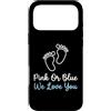 Pink Blue Reveal Decor Custodia per iPhone 17 Pro Max Annuncio di gravidanza rosa blu We Love You