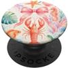 Summer Aesthetic Beachy Collage Beach Collage Acquerello Fiocco Rosa Estetica Costiera Estate PopSockets PopGrip Adesivo