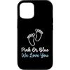 Pink Blue Reveal Decor Custodia per iPhone 12/12 Pro Annuncio di gravidanza rosa blu We Love You