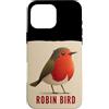 Robin Bird Outfit Custodia per iPhone 16 Pro Max Grazioso pettirosso con una bella piuma per gli amanti degli uccelli