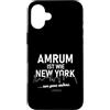 2026 Insel Amrum Souvenirs Custodia per iPhone 16 Plus Amrum è come New York frase divertente