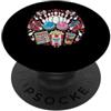 Alley Lane Designs Simpatici birilli da bowling Kawaii palline Popcorn Soda Fun PopSockets PopGrip Adesivo