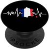 Fance Designs Love France Mappa della bandiera francese del battito cardiaco della PopSockets PopGrip Adesivo