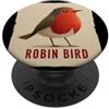Robin Bird Outfit Grazioso pettirosso con una bella piuma per gli amanti degli uccelli PopSockets PopGrip Adesivo