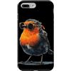 Robin Bird Outfit Custodia per iPhone 7 Plus/8 Plus Simpatico pettirosso con occhiali da sole e bella piuma
