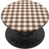 Preposh Marrone Bianco Gingham Estetica Preppy Girly Moda Trendy PopSockets PopGrip Adesivo