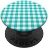 Preposh Aqua Teal Gingham Estetica Preppy Girly Moda Trendy PopSockets PopGrip Adesivo