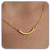 Handmade Collana con barra curva in codice Morse | Collane con messaggio nascosto personalizzato | Gioielli in codice Morse | Amicizia - Natale